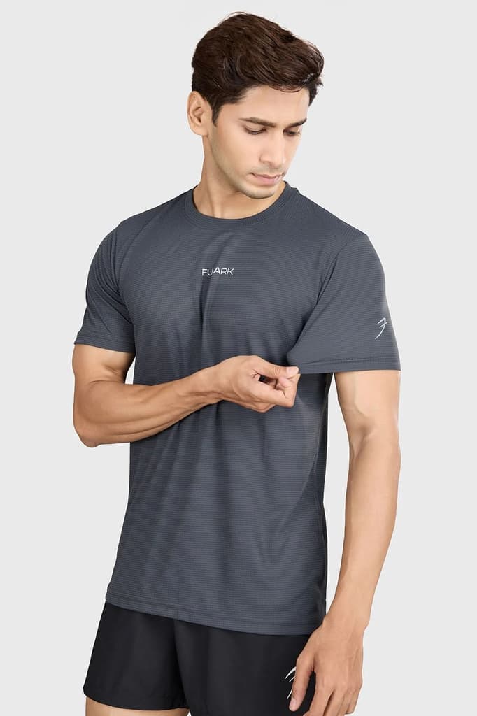 Checks Running T-shirt Grey — S