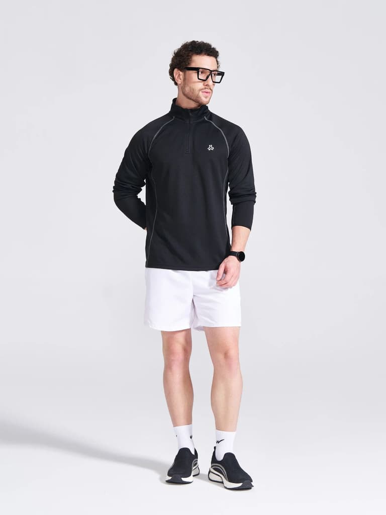 Men's Black Solid Stand Collar Jacket — photo 3
