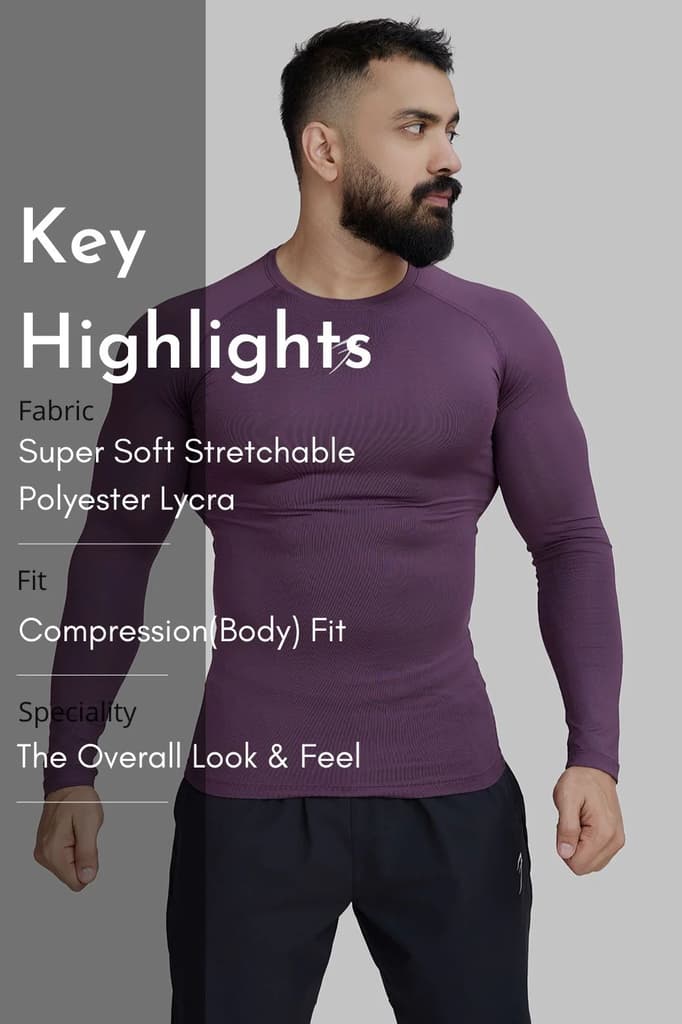 Compression Fullsleeves T-shirt Plum — photo 9