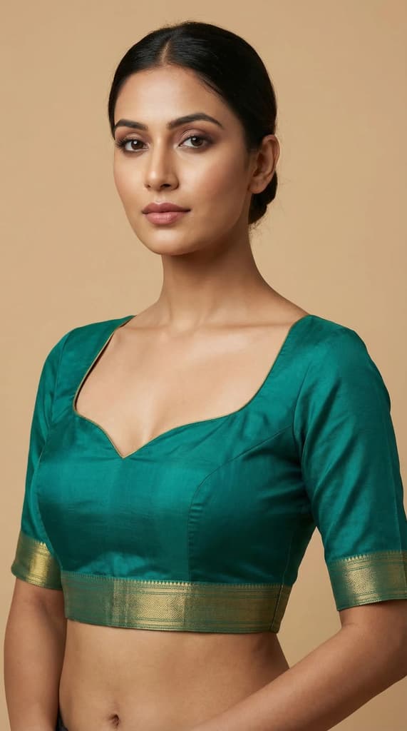 MIMOSA Women's Woven Design Mysore Silk Style Crepe Saree with Blouse Piece - Rama ( SA00003135RMFREE ) — photo 5