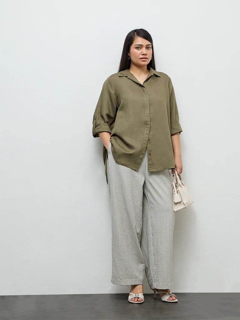 Gia Olive Solid Shirt — photo 2