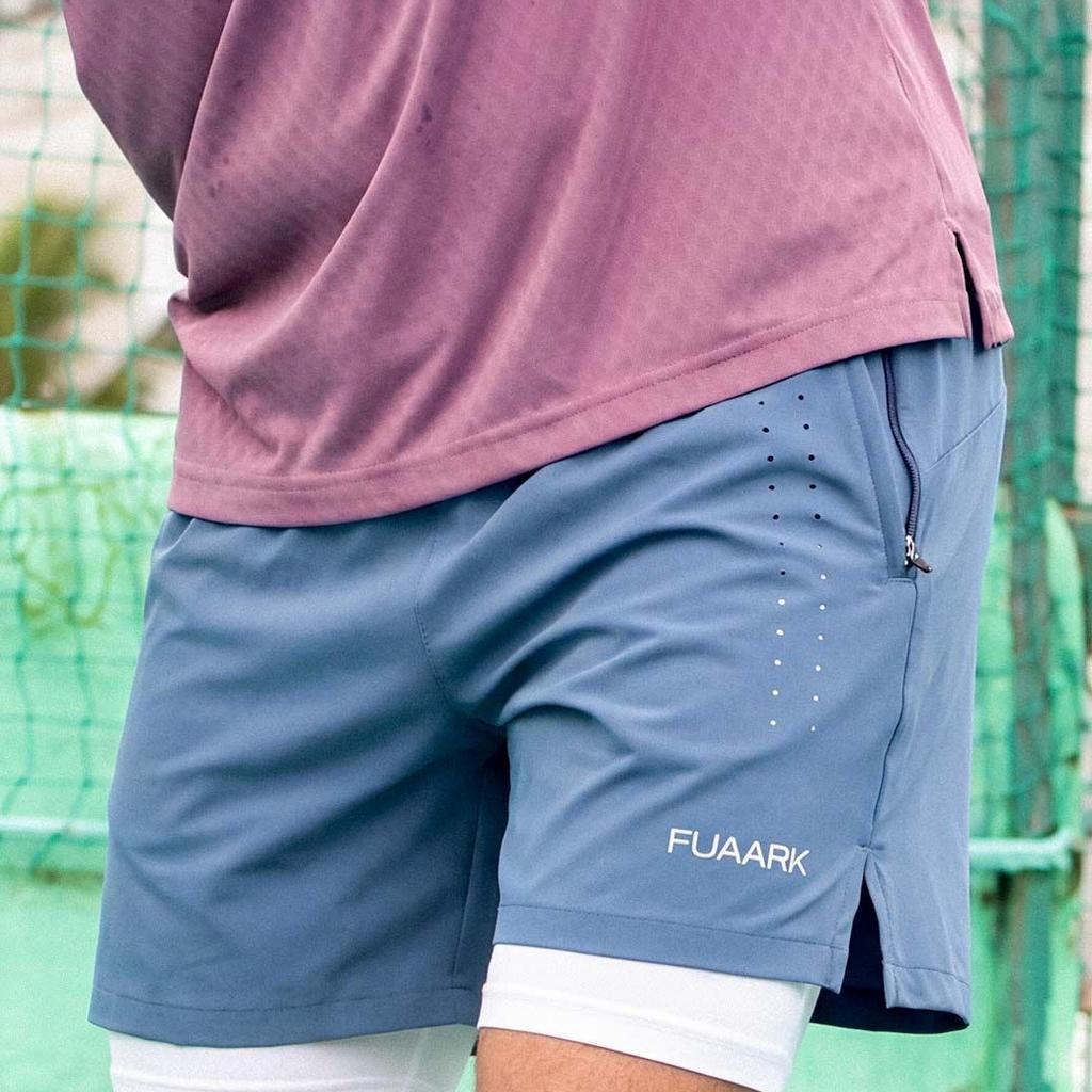2 in 1 Laser Shorts Raw Steel