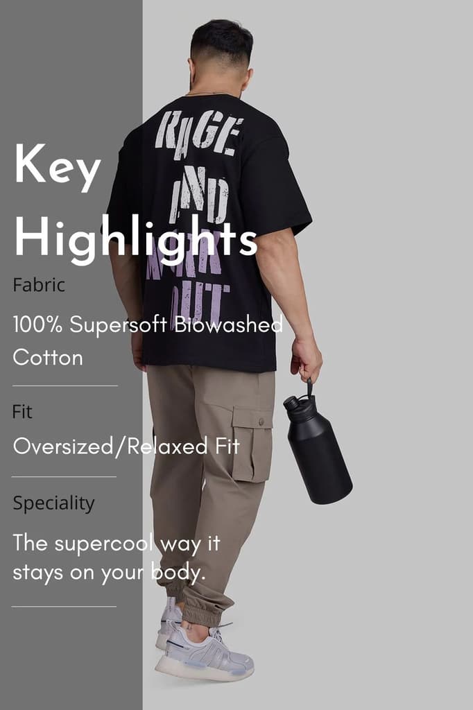 Rage Oversized T-shirts Black — photo 9