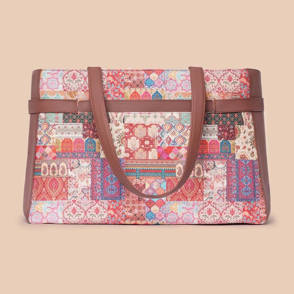 Kutch Gamthi & Mughal Art Multicolor - Statement Office Bag & U-Shaped Sling Bag Combo