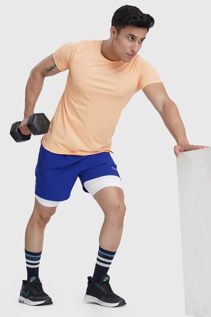 Checks Running T-shirt Peach — photo 5