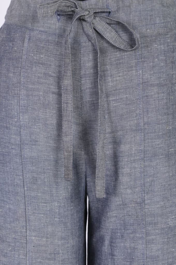 Elleven Women's Grey Yarn Dyed Denim Palazzo — photo 3