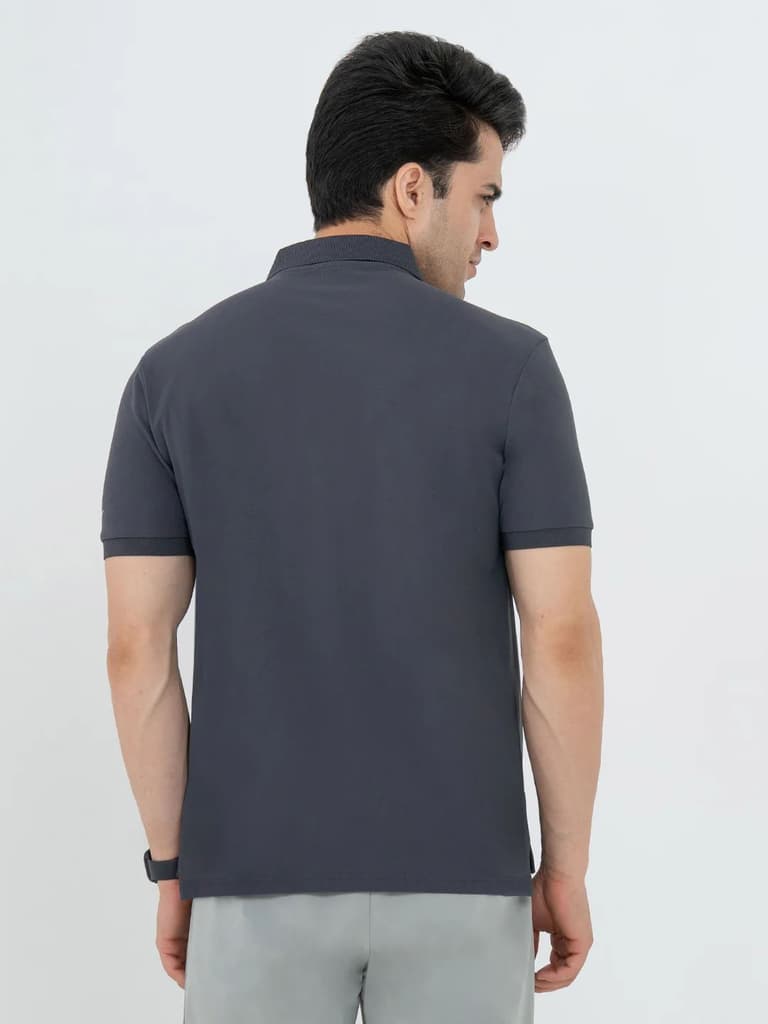 T Shirts for Men in Dark Grey| Polyester Polo T Shirt — photo 3