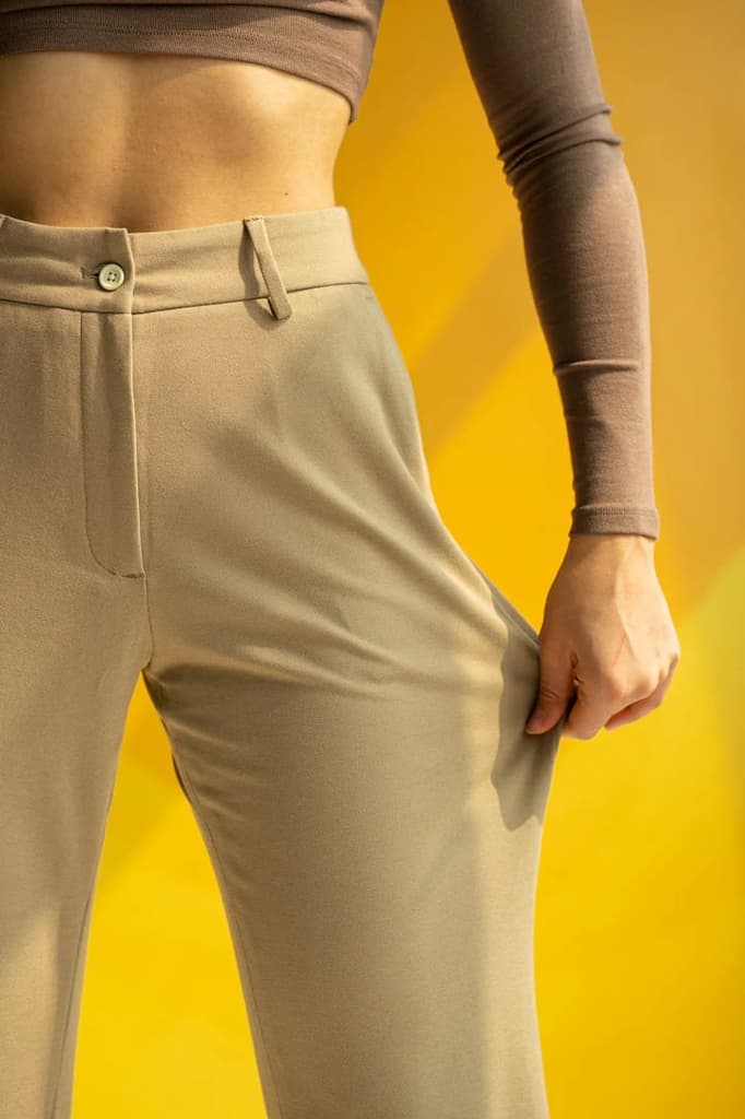 Peanut Brown Power-Stretch Women Pants