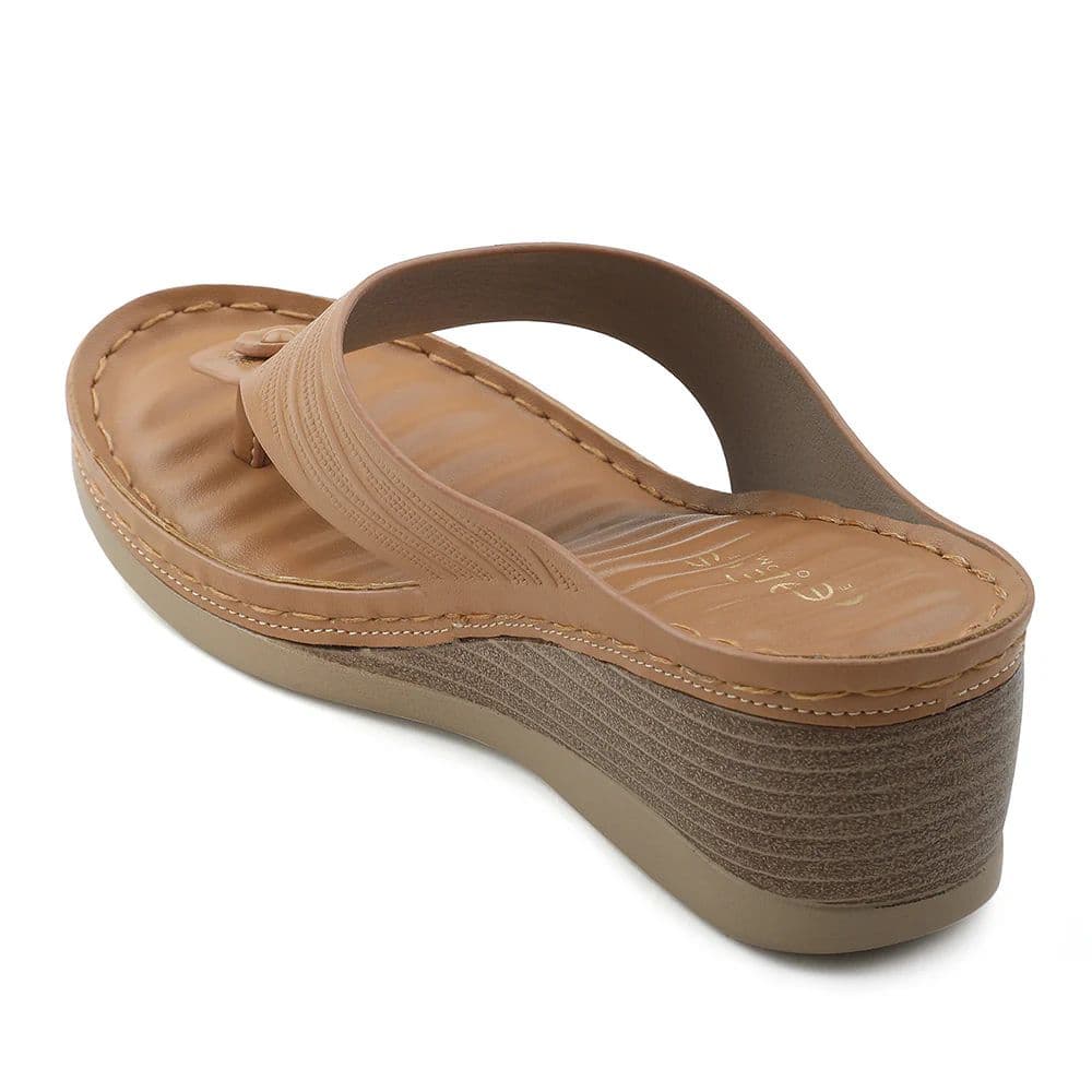 Healers Tan Wedge Heel Sandal For Women ZQ-FD-54 By Liberty — photo 4