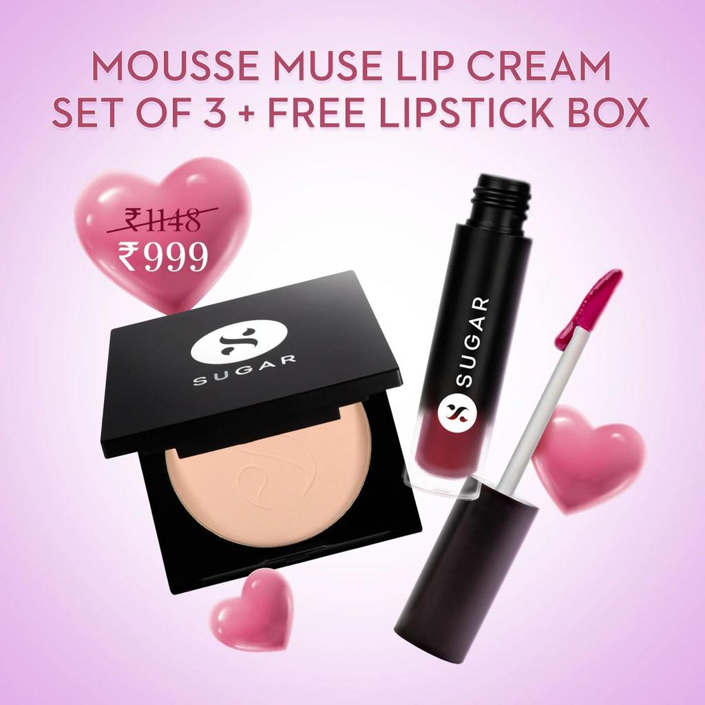 Mousse Muse Lip Cream & Compact Powder Combo