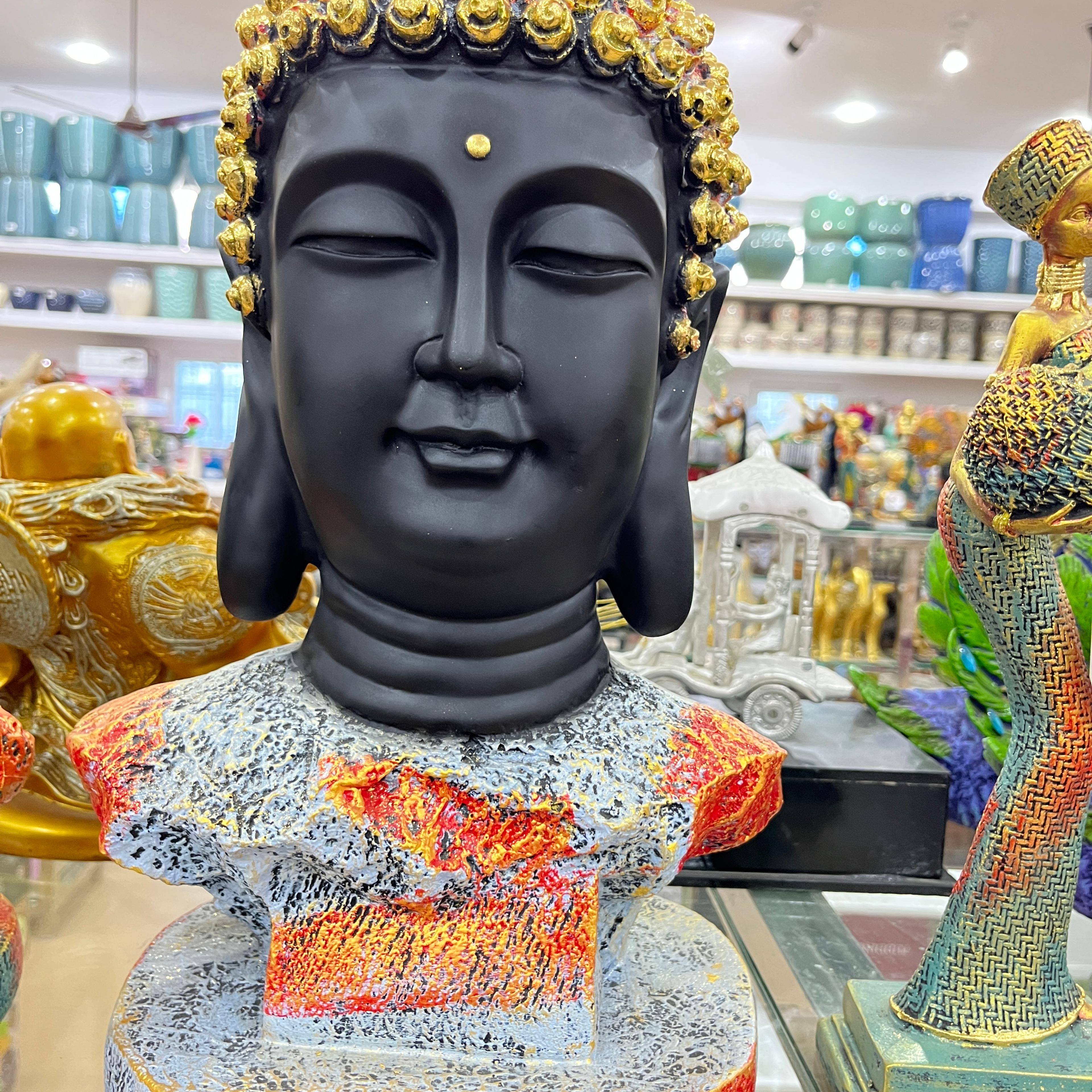 Buddha Head Statue | Sculpture | Bronze | Gold