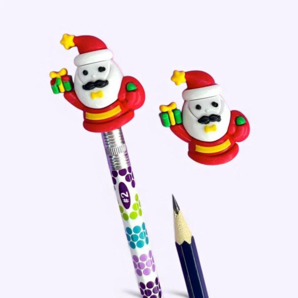 Santa Pencil Topper Eraser – Cute Christmas Stationery Buddy (set of 2) — photo 2