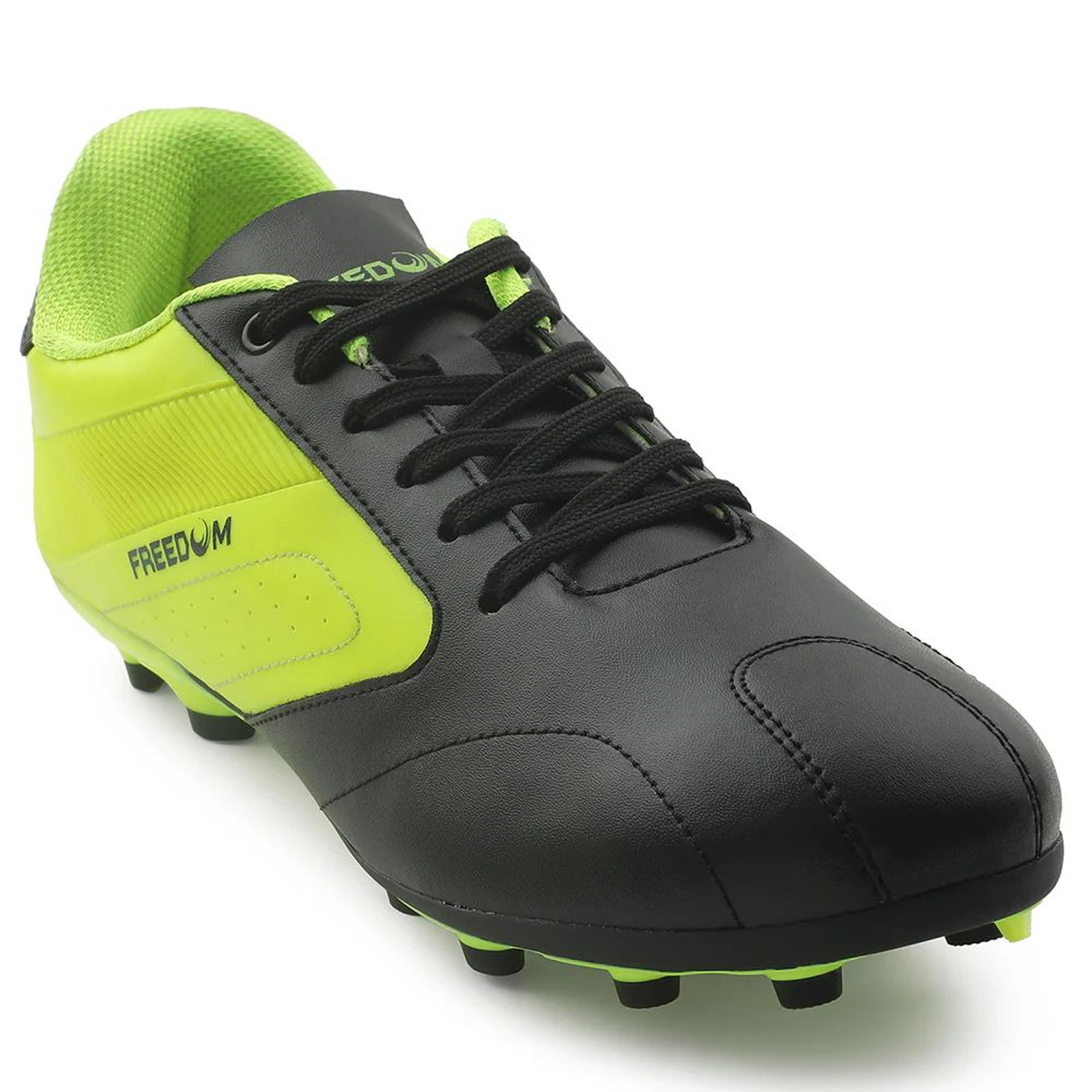 Freedom Black Sports Lacing Football Shoes For Men HUFF By Liberty