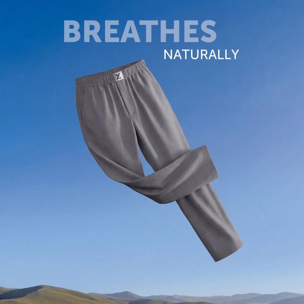 Ultra-Breathable Cotton Chambray Pyjamas - Faded Black — photo 4