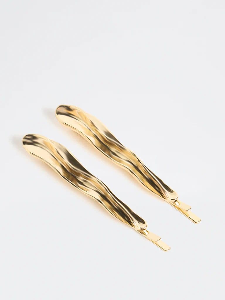 Westside Accessories Gold Irregular Textured Clips - Pack of 2 — photo 2