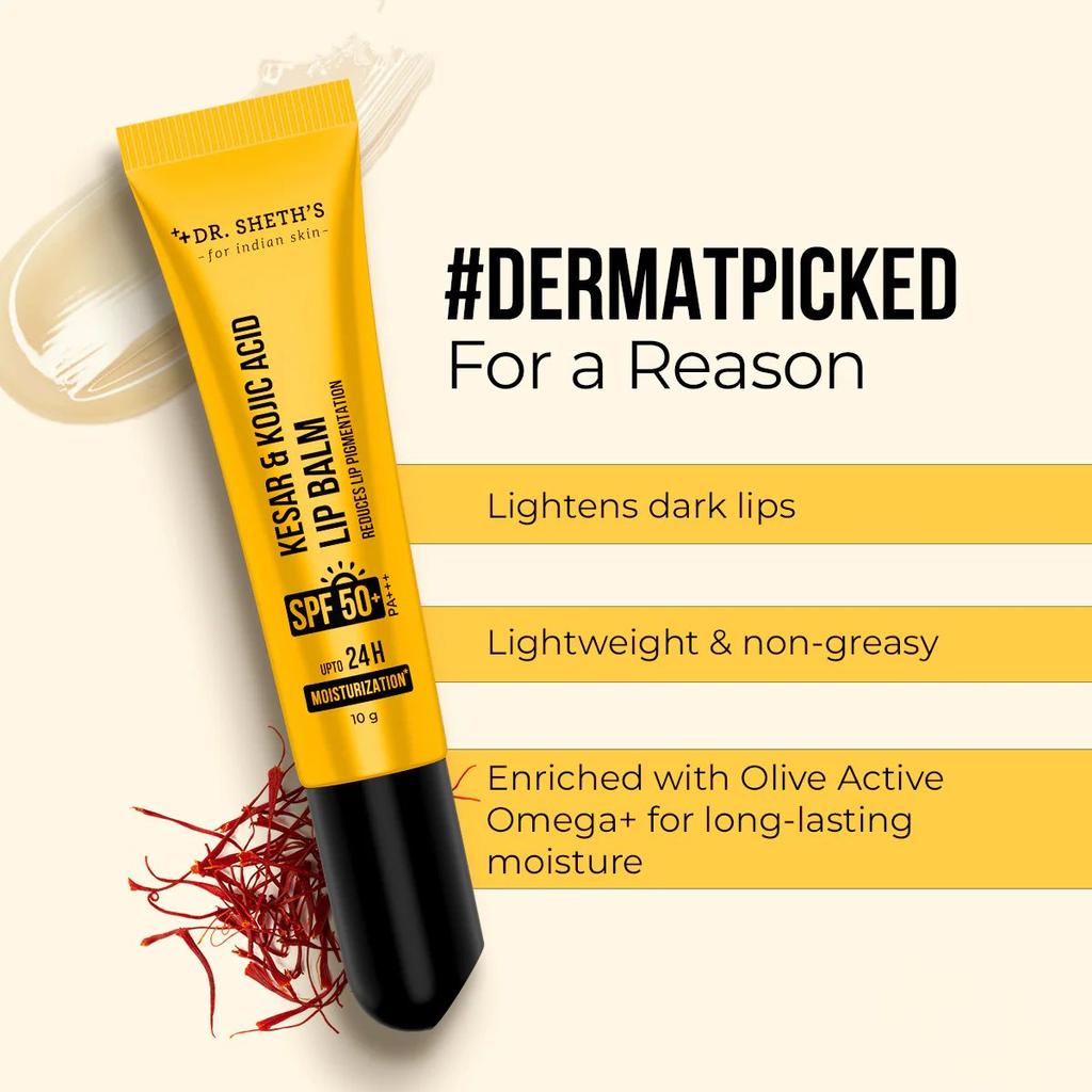 Kesar & Kojic Acid Lip Balm - 10g