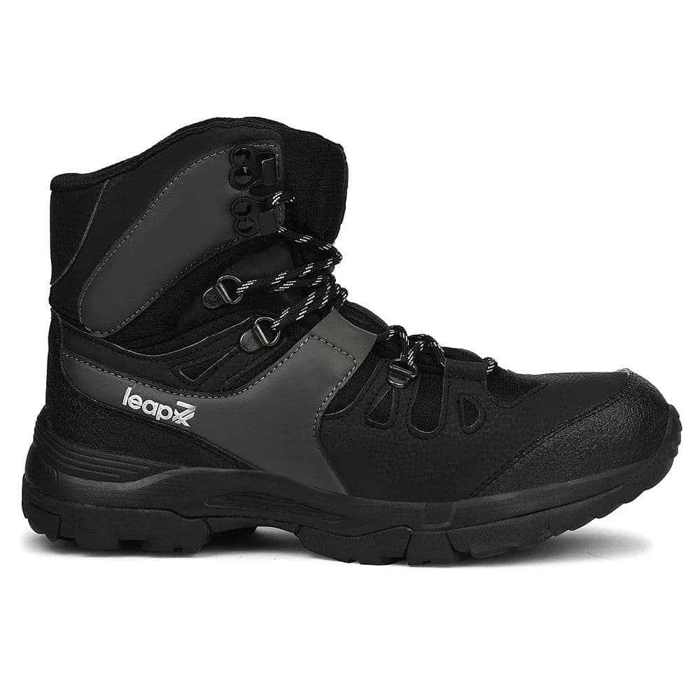 Leap7x Black Sports Lacing Trekking Shoes For Men VERTICAL-2 By Liberty — photo 2