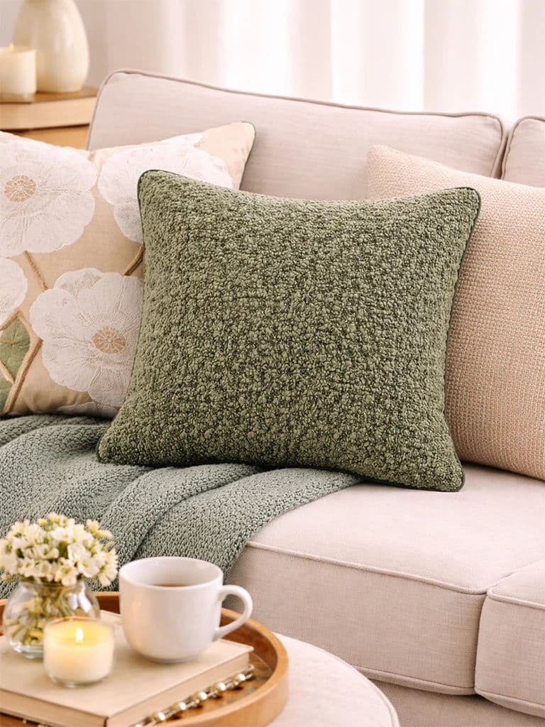 Westside Home Green Fleece Cushion Cover