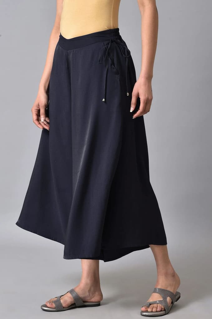 Blue Solid Culottes — photo 3