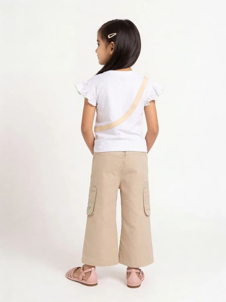 HOP Kids Girls White Cherry Gingham Bag Cotton T-Shirt — photo 2