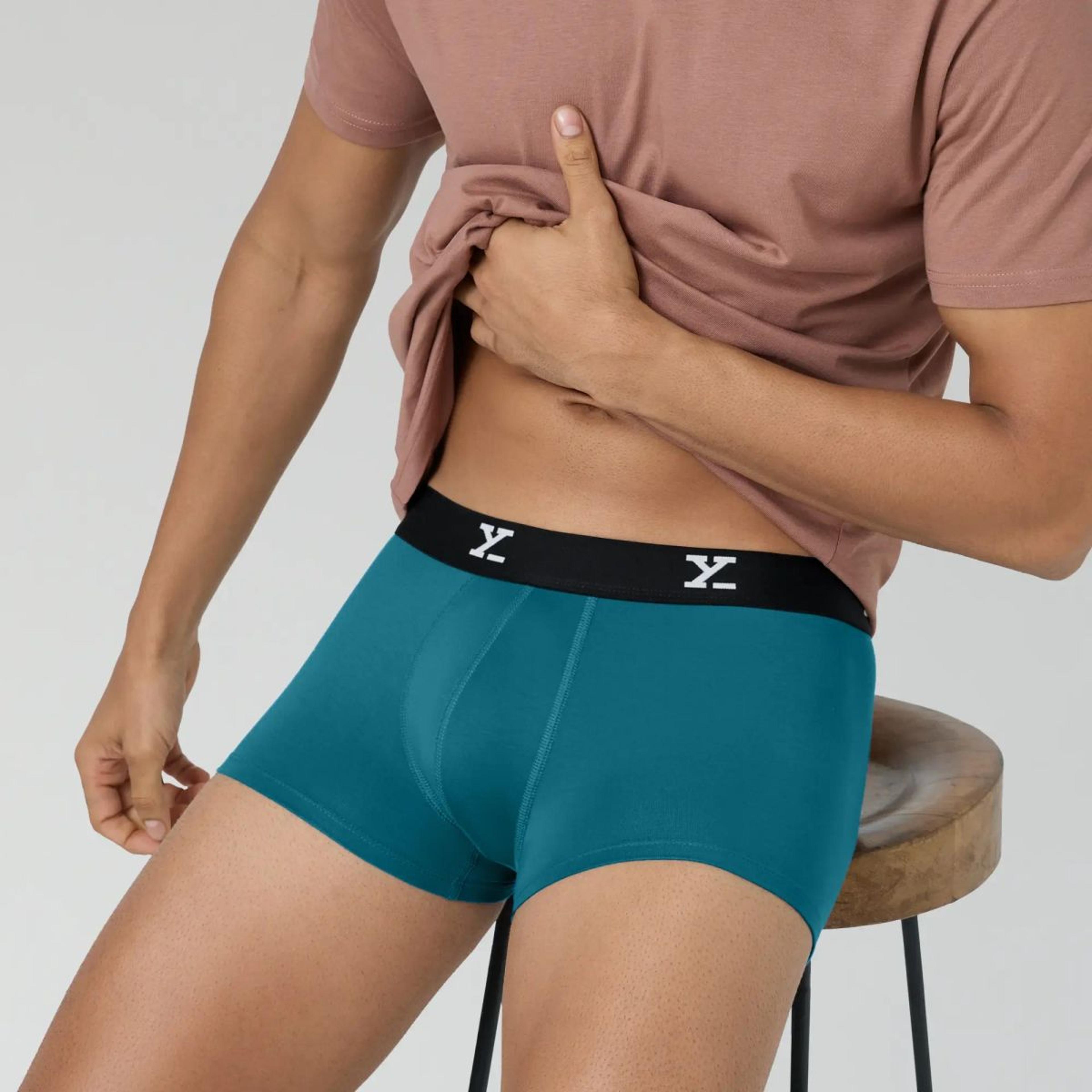 Super Combed Cotton-Modal Trunks - Aqua Blue