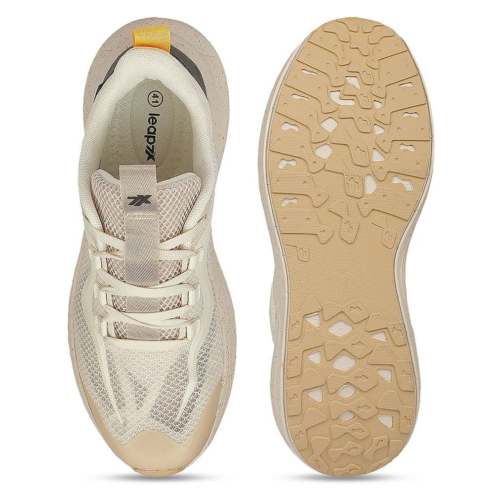Leap7X ZQ-WFM-07 Beige Sports Non Lacing Walking Shoes for Men by Liberty — photo 4