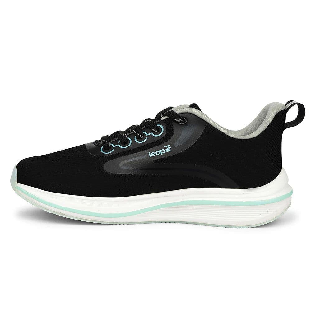 Leap7x Black Sports Lacing Running Shoes For Women ROSY-1 By Liberty — photo 3