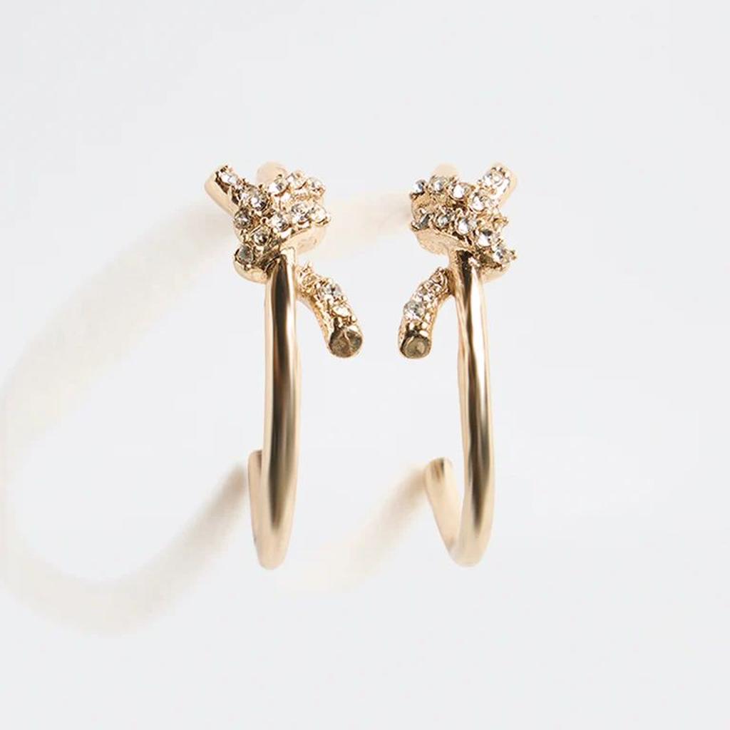 Westside Accessories Gold Embellished Knot Hoop Earrings