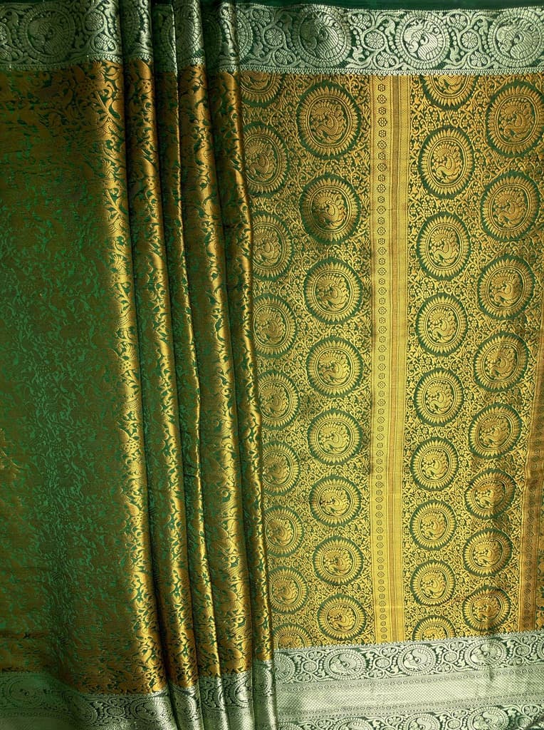 MIMOSA Women's Woven Design Banarasi Style Art Silk Saree with Blouse Piece - Green ( SA00003133GRNFREE ) — photo 7