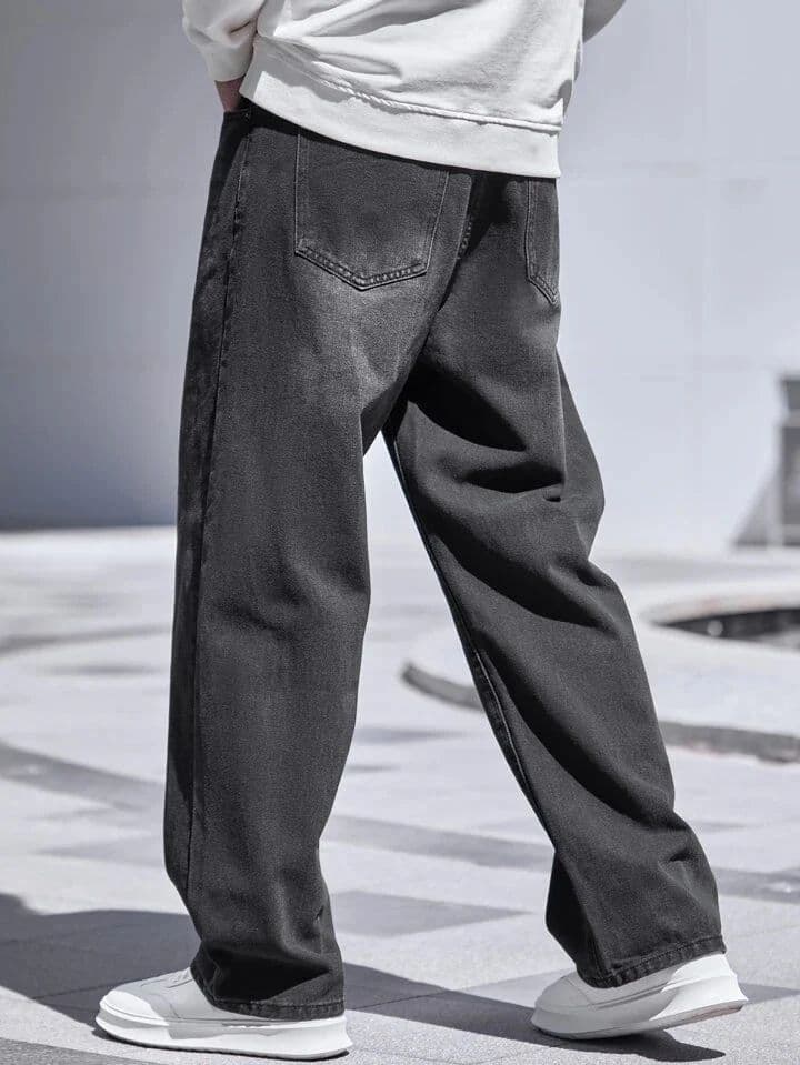Charcoal Raw Wash Baggy Fit Jeans — photo 7