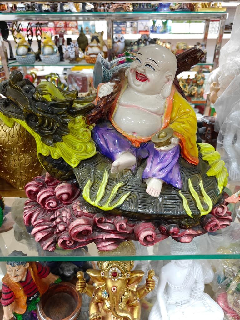Buddha Statue | Ceramic | Gold | Purple