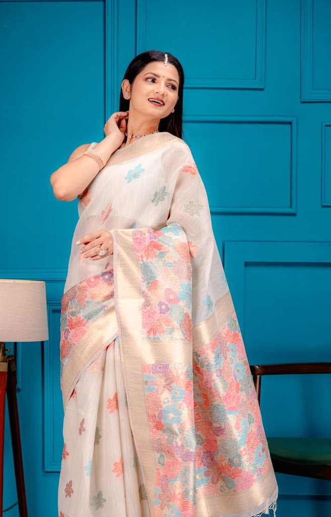 Mimosa Women's Woven Design Banarasi Style Art Silk Saree With Blouse Piece : SA00001785HWFREE — photo 2