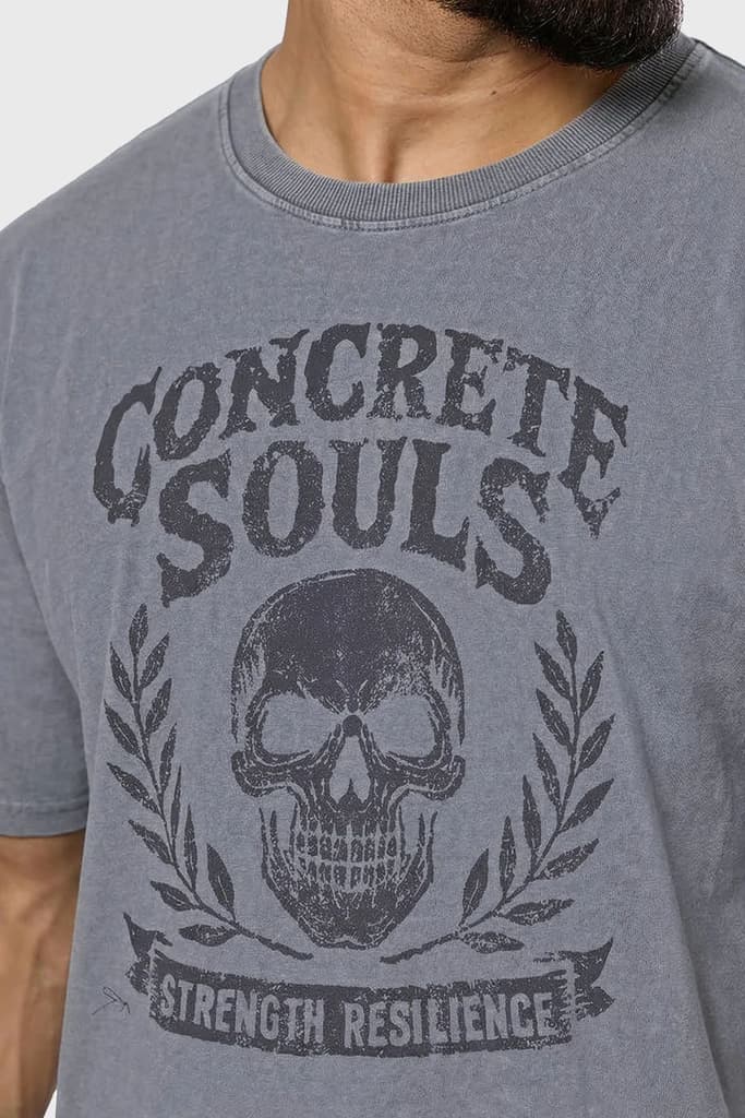 Concrete Soul Washed Oversized T-shirt Light Grey — photo 3
