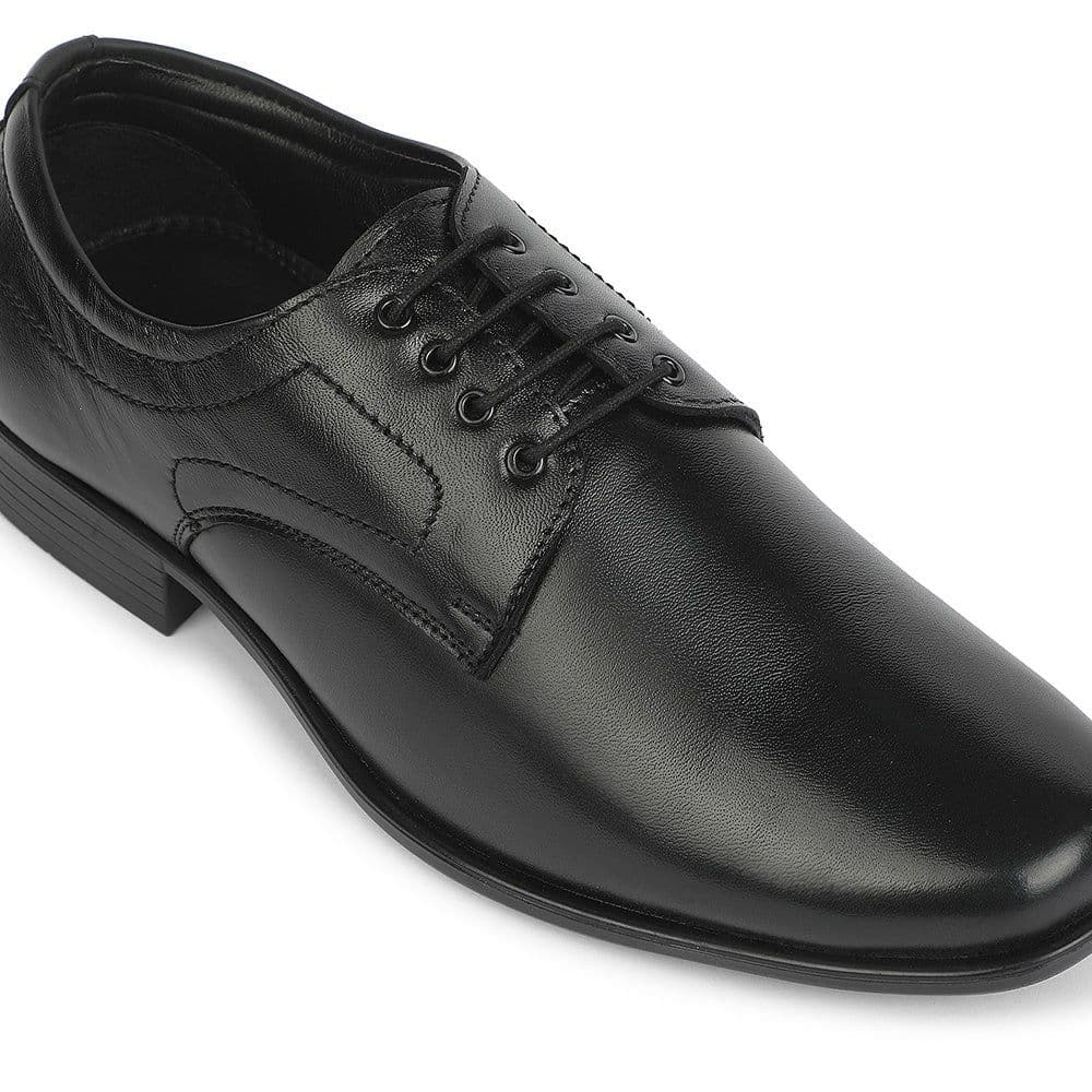 Fortune Black Formal Lacing Derby Shoes for Men HML-54 by Liberty — photo 5