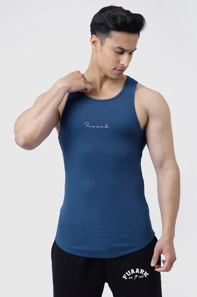 Ribbed Tank Teal — photo 6