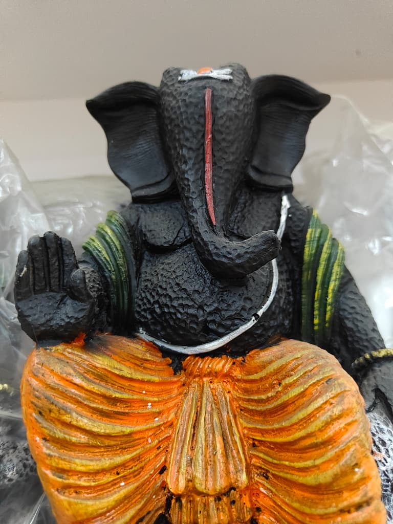 Black Gan Statue | Religious Decoration | Ganesha | Black