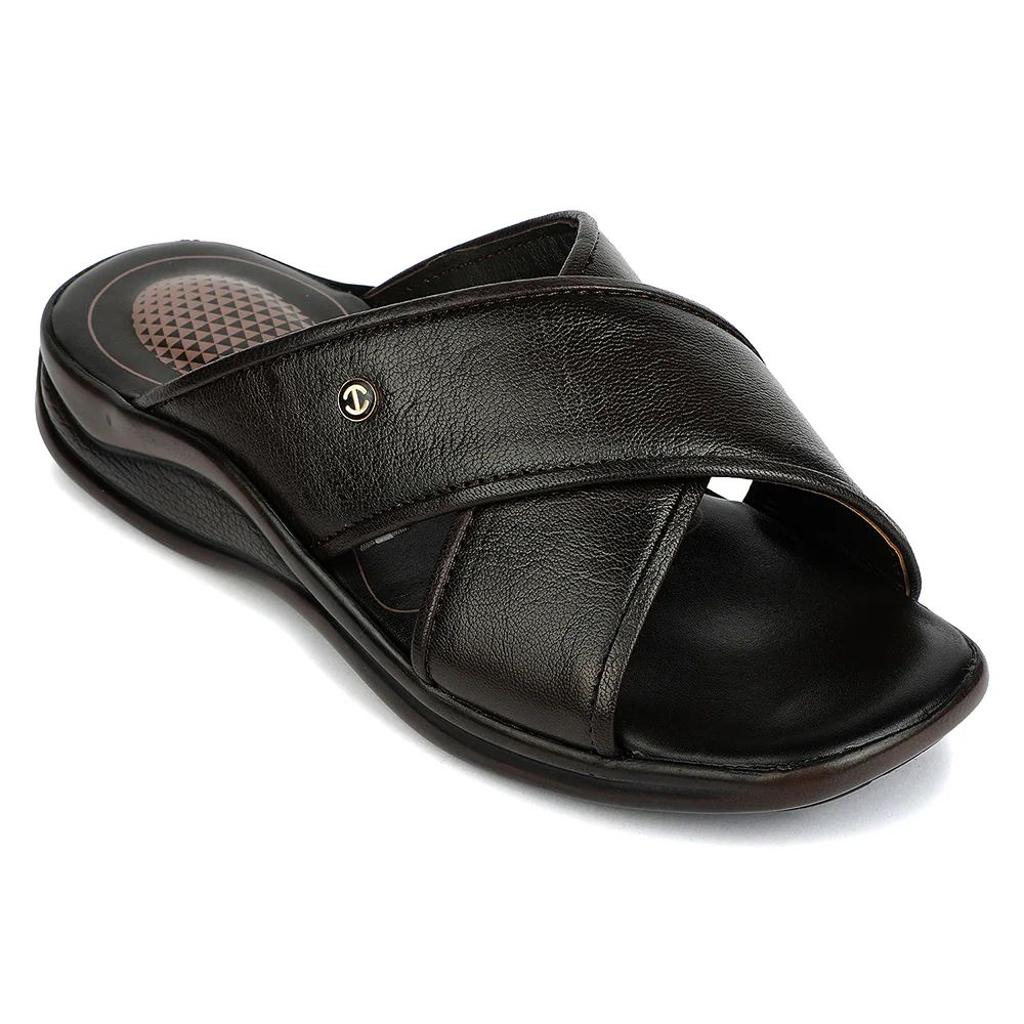Healers Brown Formal Slip on Slippers for Men 2013-121 by Liberty