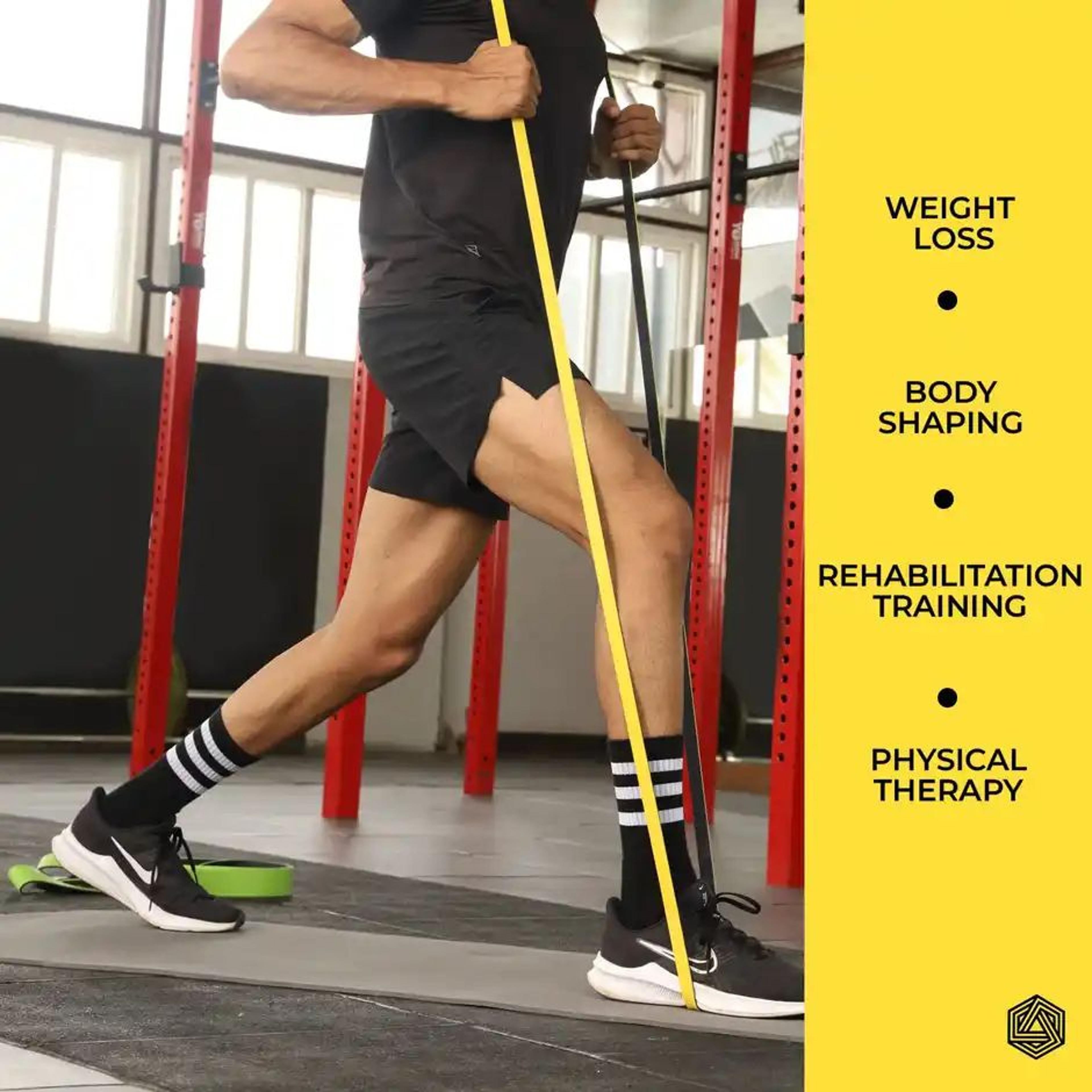Boldfit Premium Dual Color Resistance Band for Workout - Yellow | 15-30 kg
