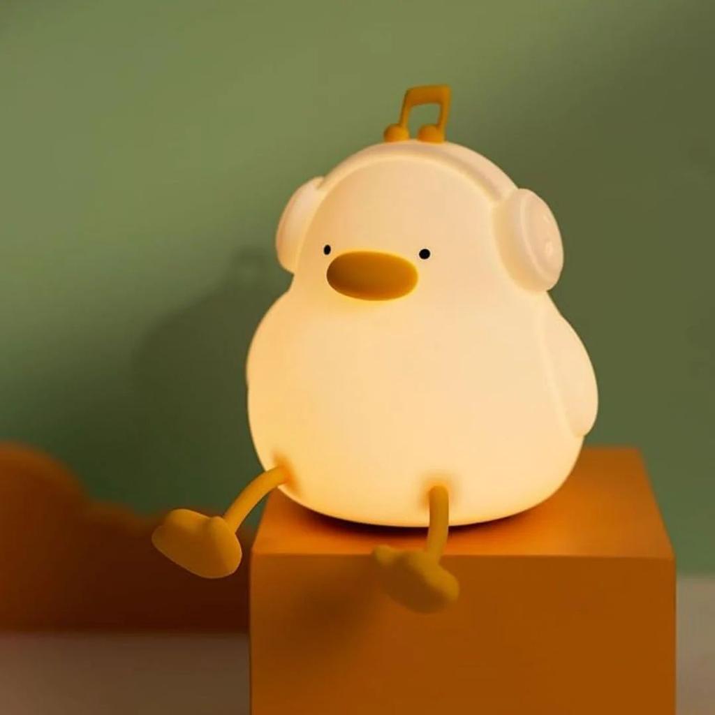 Tap-a-Duck: Soft Silicone Touch Lamps for Kids n Adults — Music Lover Duck (Multicolor)