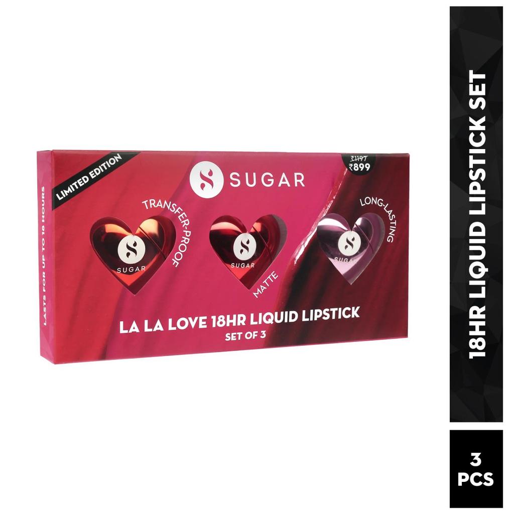 La La Love 18HR Liquid Lipstick Set (Pack Of 3)