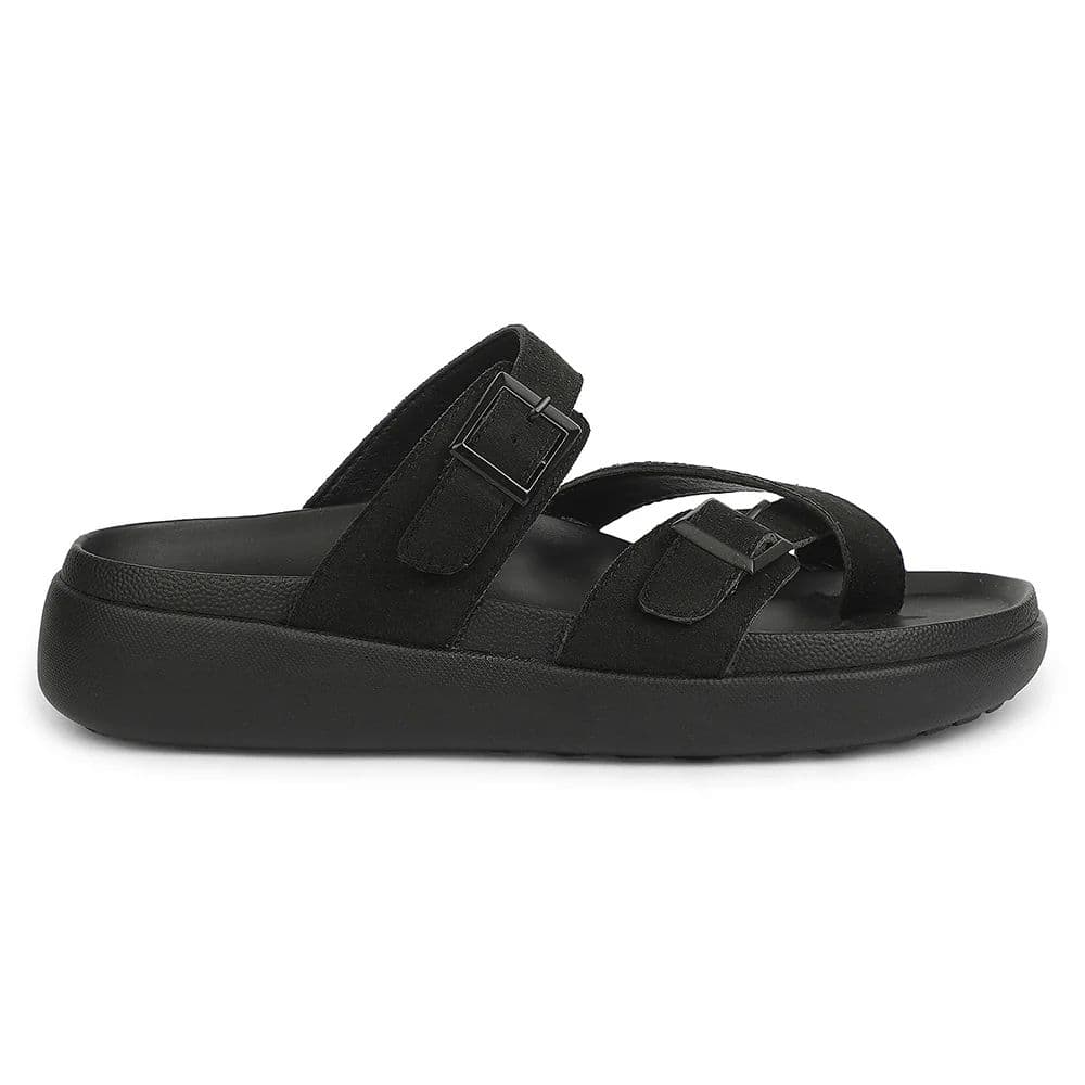 Healers Black Casual Slip On Slippers For Men VAL-37E By Liberty — photo 2