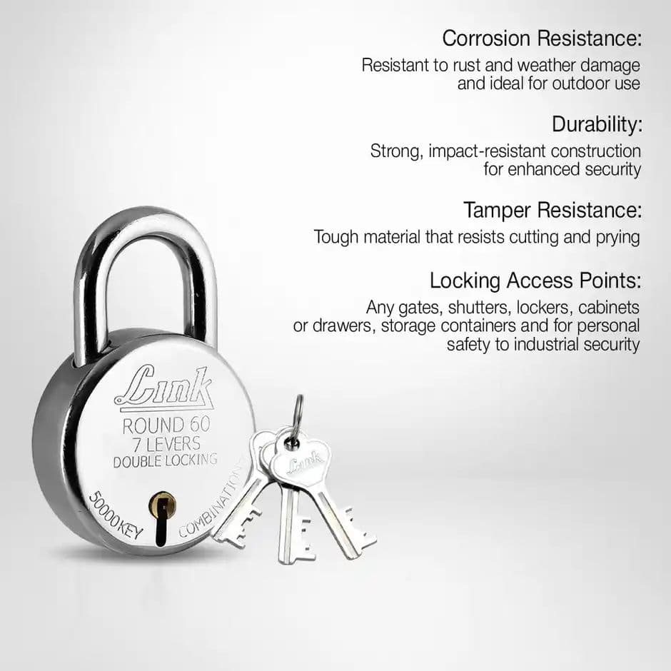 Link Stainless steel New Round 60 mm Padlock — photo 2