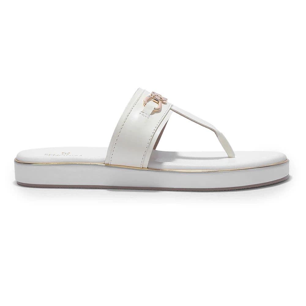 Senorita STY-182E White Casual Slip on Flipflops for Women By Liberty — photo 4