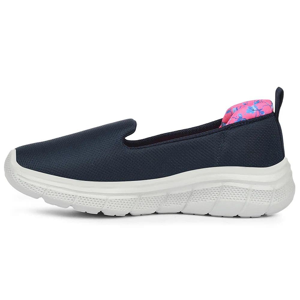 Leap7x Navy Blue Sports Non Lacing Walking Shoes For Women KAPPER By Liberty — photo 3