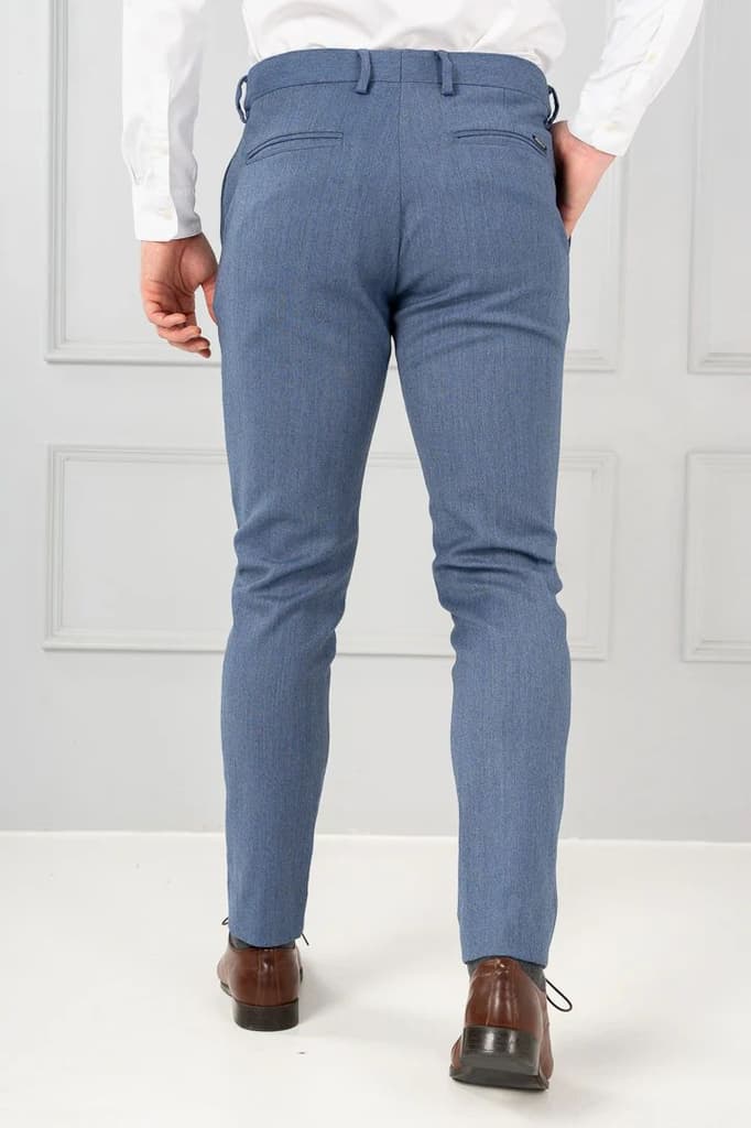 Marina Blue Merino Wool Twill Pant