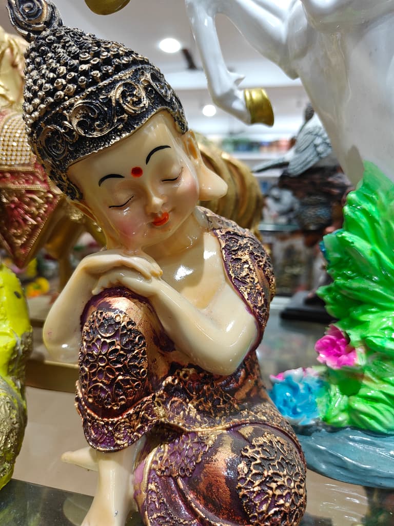 Gold Buddha Statue | Decorative | Glass | Gold