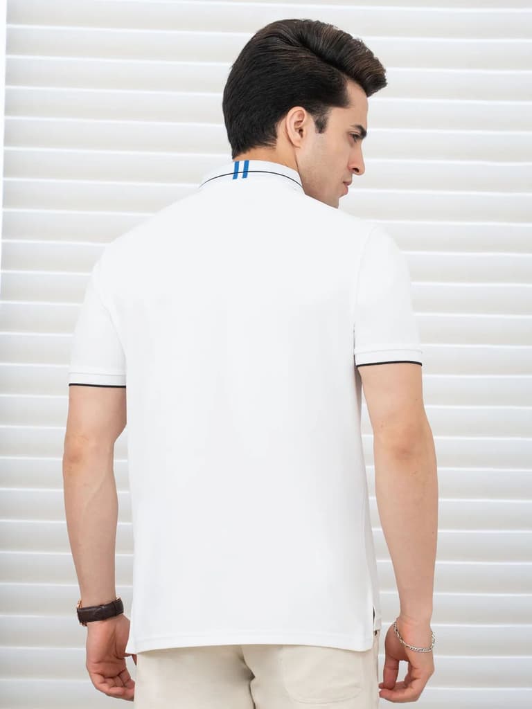 T Shirts for Men in White | Polyester Polo T Shirt — photo 3