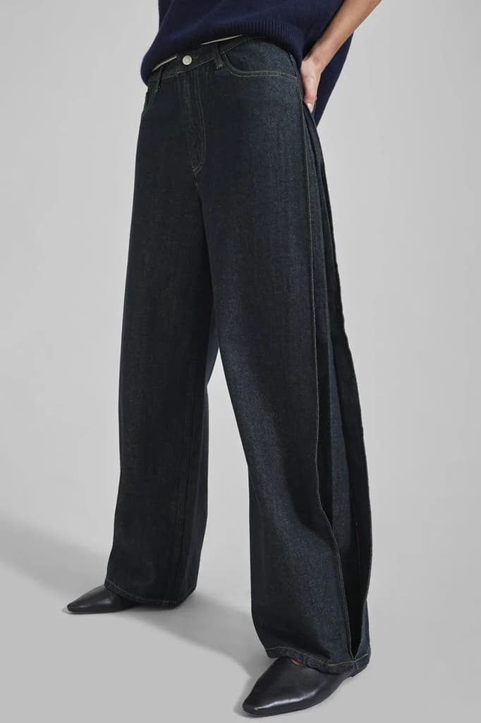 Denim-Inspired Pleated Pants — photo 10