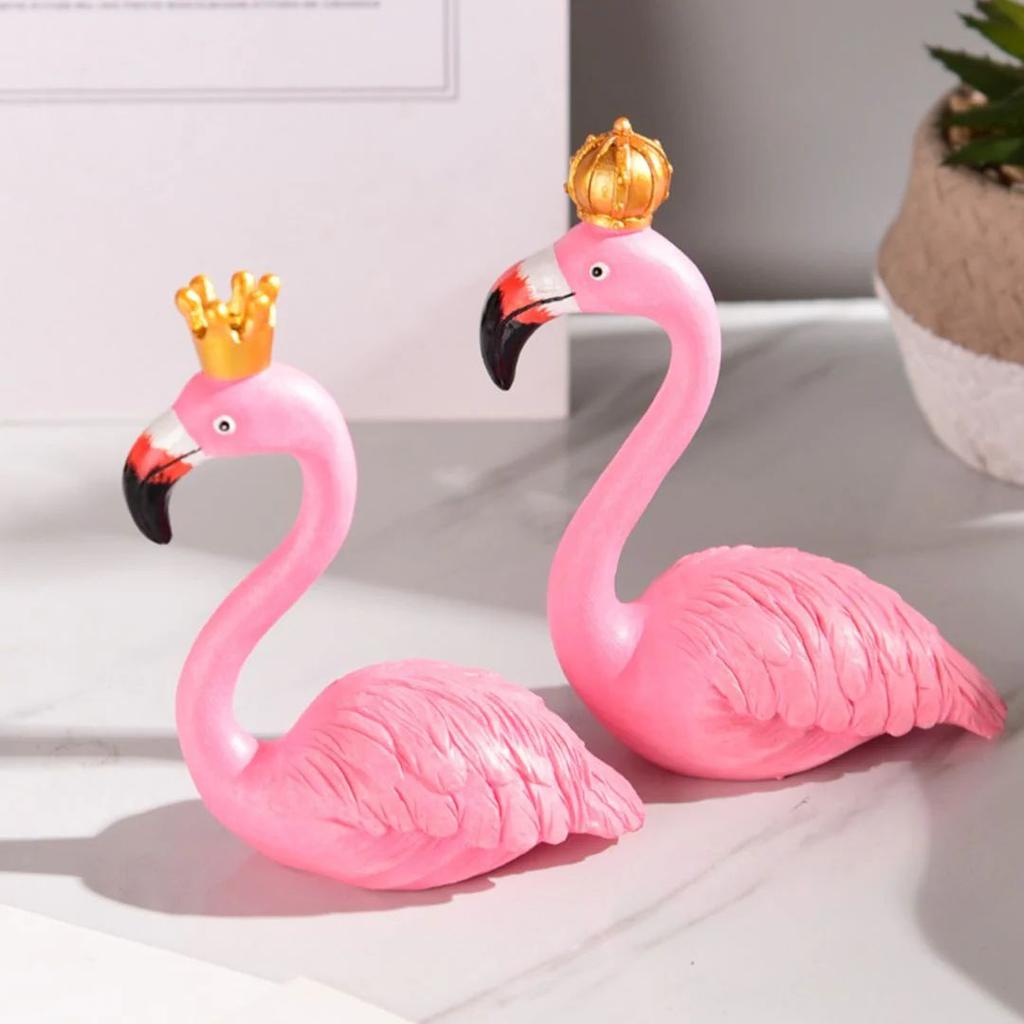 Royal Flamingo Decorative Showpiece – Pink Flamingo with Golden Crown — photo 3