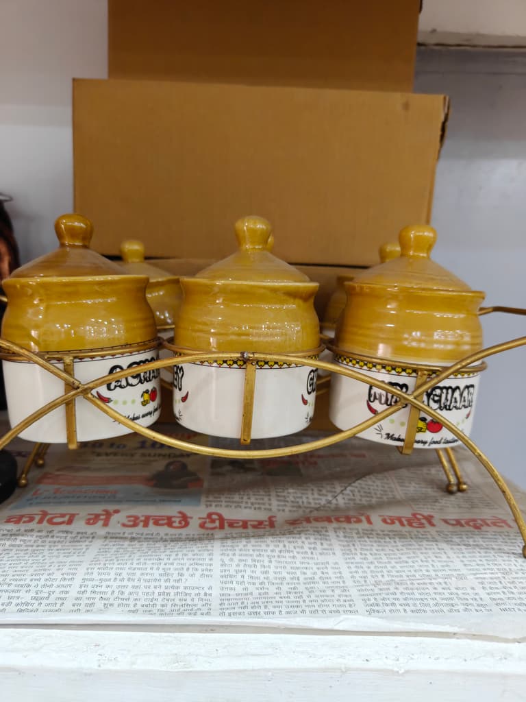 Golden Tea Kettle | Ceramic | Gold | Kitchen & Dining